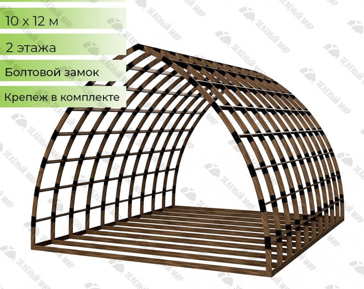Arched house frame of regular shape AS-10 made of LVL timber