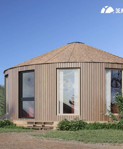 Glamping house in the form of a Yurt, 24m2