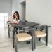 Black set of table 160x80 and 4 Rise chairs